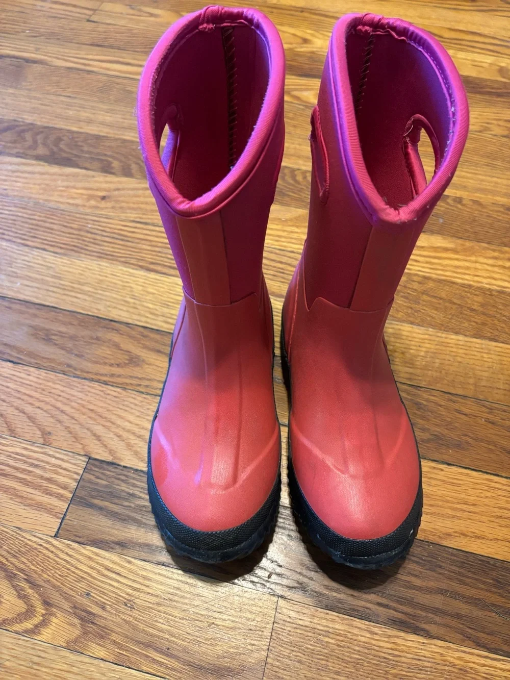Kids Waterproof Pink Rain & Snow Boots - Cozy Pull-On Design